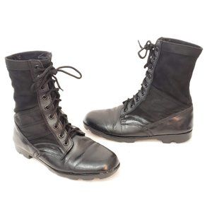 🎖 Leather/Fabric Military Combat Boots Size 8.5🎖